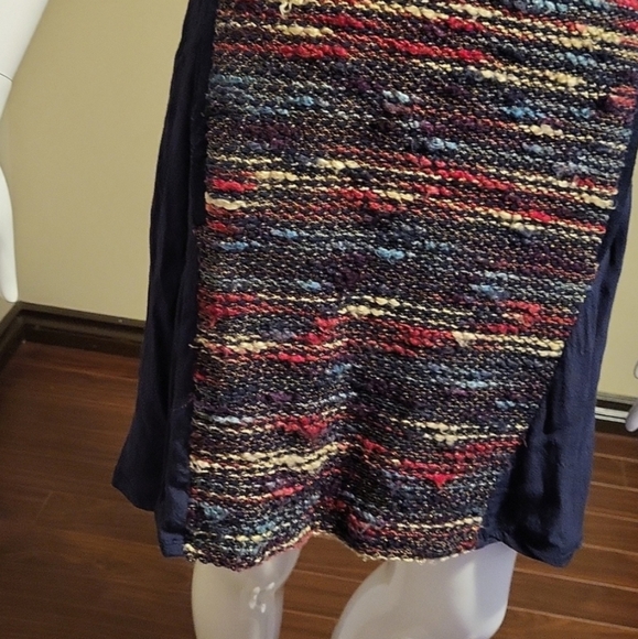 Anthropologie Maeve Blue Multicolored Knit Boucle Textured Tweed Dress - Picture 5 of 8